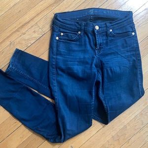 7 for All Mankind dark wash skinny jeans